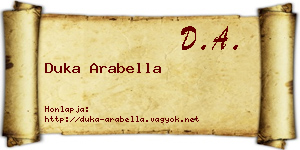 Duka Arabella névjegykártya
